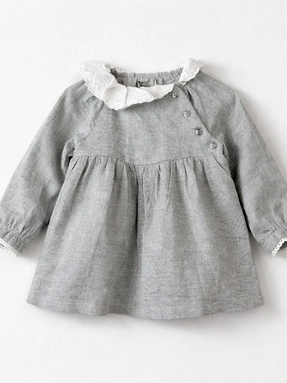 Cupcakes and Cashmere gray metallic eyelet collar dress size 18 months